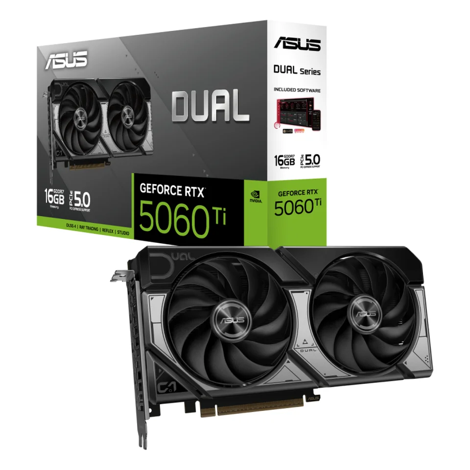 GPU Asus Dual RTX 5060 Ti – 16GB GDDR7, DLSS4, Dual Fan, RayTracing, Reflex 2